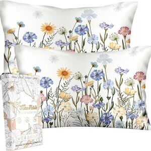 Elegant 2 Pack Silk Pillowcases 20x26 - Flower Pattern for Hair & Skin Care